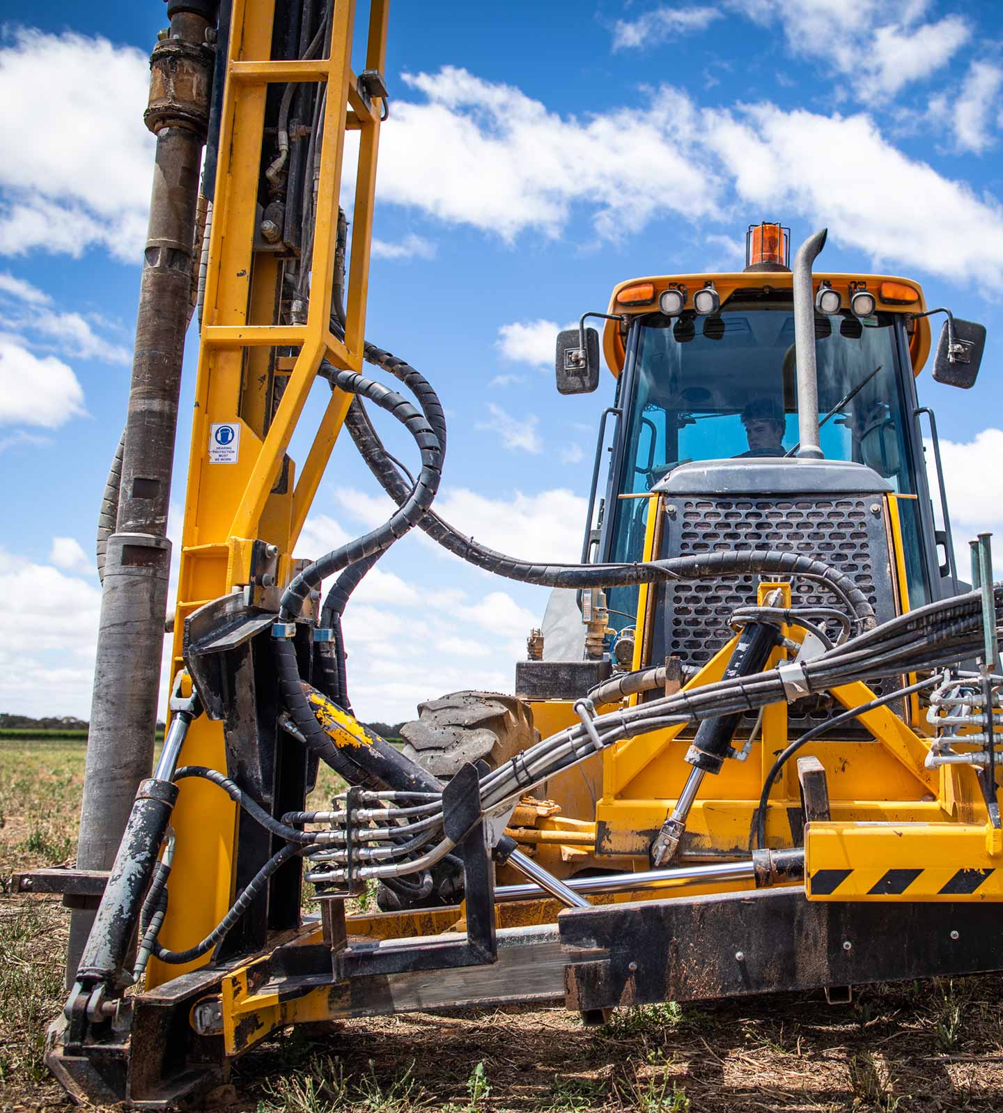 PLC Fencing Rock Drill up close